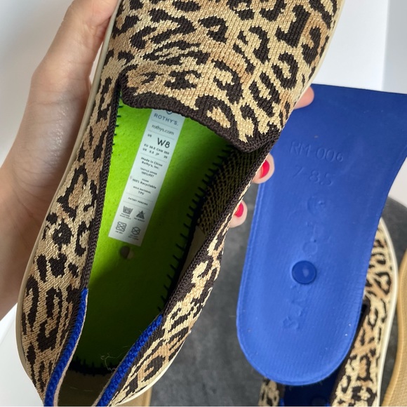 Rothys Leopard Print Slip On Shoes Sneakers Loafers 8 - Picture 11 of 12
